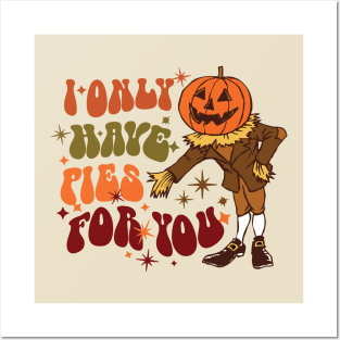 Retro Pumpkin Fall Halloween Pumpkin Fall Cute Halloween Girl Loves Funny Pumpkin Face Posters and Art